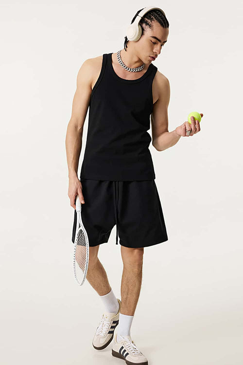 Men's Loose-Fit Active Muscle Tank - Black