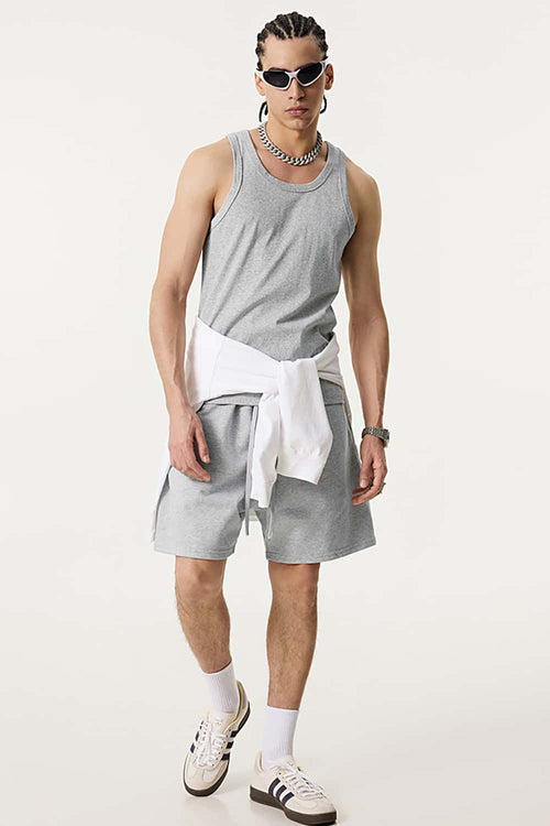 Men's Loose-Fit Active Muscle Tank - Flower Gray