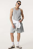 Men's Loose-Fit Active Muscle Tank - Flower Gray