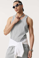 Men's Loose-Fit Active Muscle Tank - Flower Gray