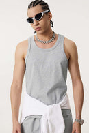 Men's Loose-Fit Active Muscle Tank - Flower Gray