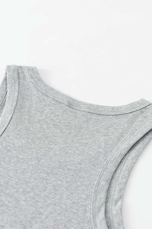 Men's Loose-Fit Active Muscle Tank - Flower Gray