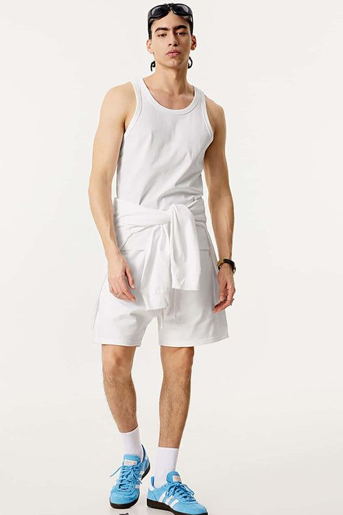 Men's Loose-Fit Active Muscle Tank - White