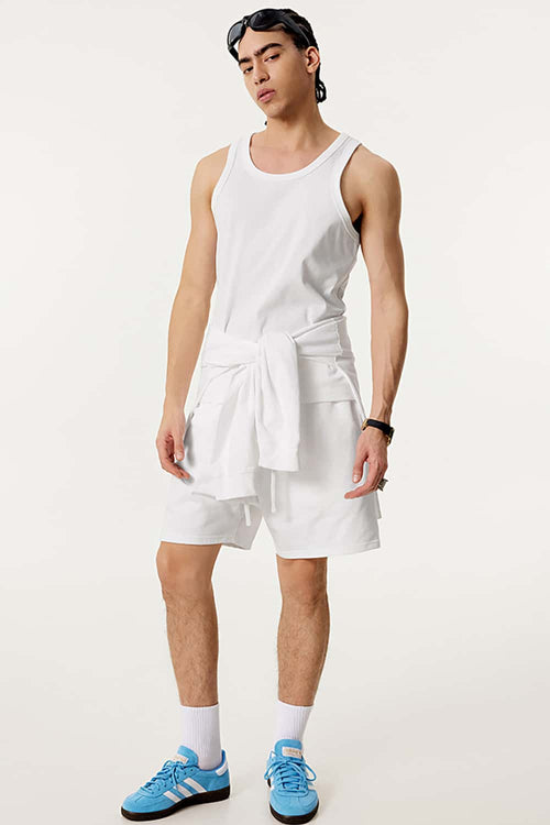 Men's Loose-Fit Active Muscle Tank - White
