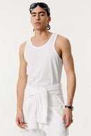 Men's Loose-Fit Active Muscle Tank - White