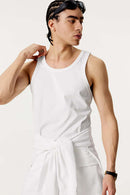 Men's Loose-Fit Active Muscle Tank - White