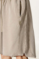 Washed Distressed Wax-Dyed Shorts - Vintage Khaki