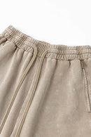 Washed Distressed Wax-Dyed Shorts - Vintage Khaki