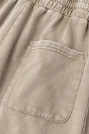 Washed Distressed Wax-Dyed Shorts - Vintage Khaki