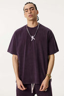 Wax-Dyed Vintage Short Sleeve Tee - Vintage Purple