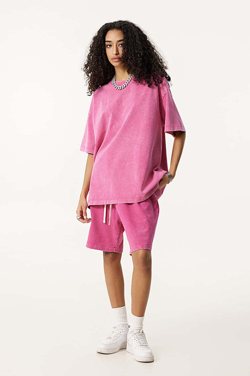 Wax-Dyed Vintage Short Sleeve Tee - Vintage Rose Pink