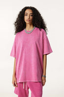Wax-Dyed Vintage Short Sleeve Tee - Vintage Rose Pink
