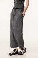 Women's High-Waisted A-Line Maxi Skirt - Dark Gray