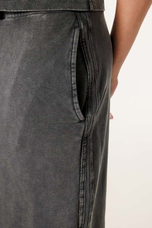 Women's High-Waisted A-Line Maxi Skirt - Dark Gray