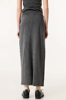 Women's High-Waisted A-Line Maxi Skirt - Dark Gray