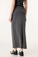 Women's High-Waisted A-Line Maxi Skirt - Dark Gray