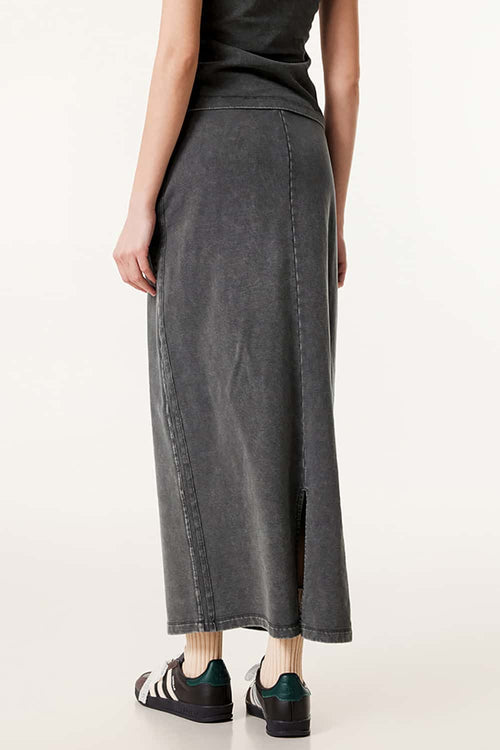 Women's High-Waisted A-Line Maxi Skirt - Dark Gray