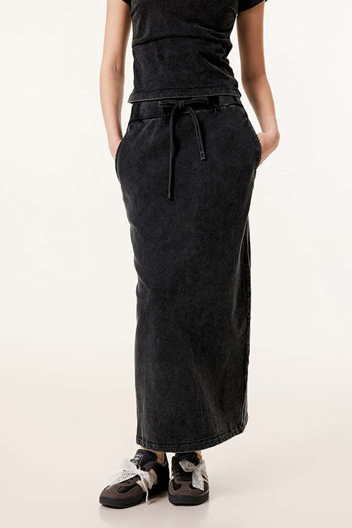Women's High-Waisted A-Line Maxi Skirt - Fried Snowflakes
