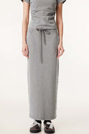 Women's High-Waisted A-Line Maxi Skirt - Medium Gray