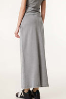 Women's High-Waisted A-Line Maxi Skirt - Medium Gray