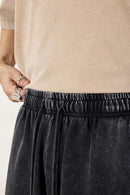 Spliced Contrast Casual Shorts - Black And Khaki
