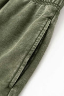 Spliced Contrast Casual Shorts - Military Green And Khaki