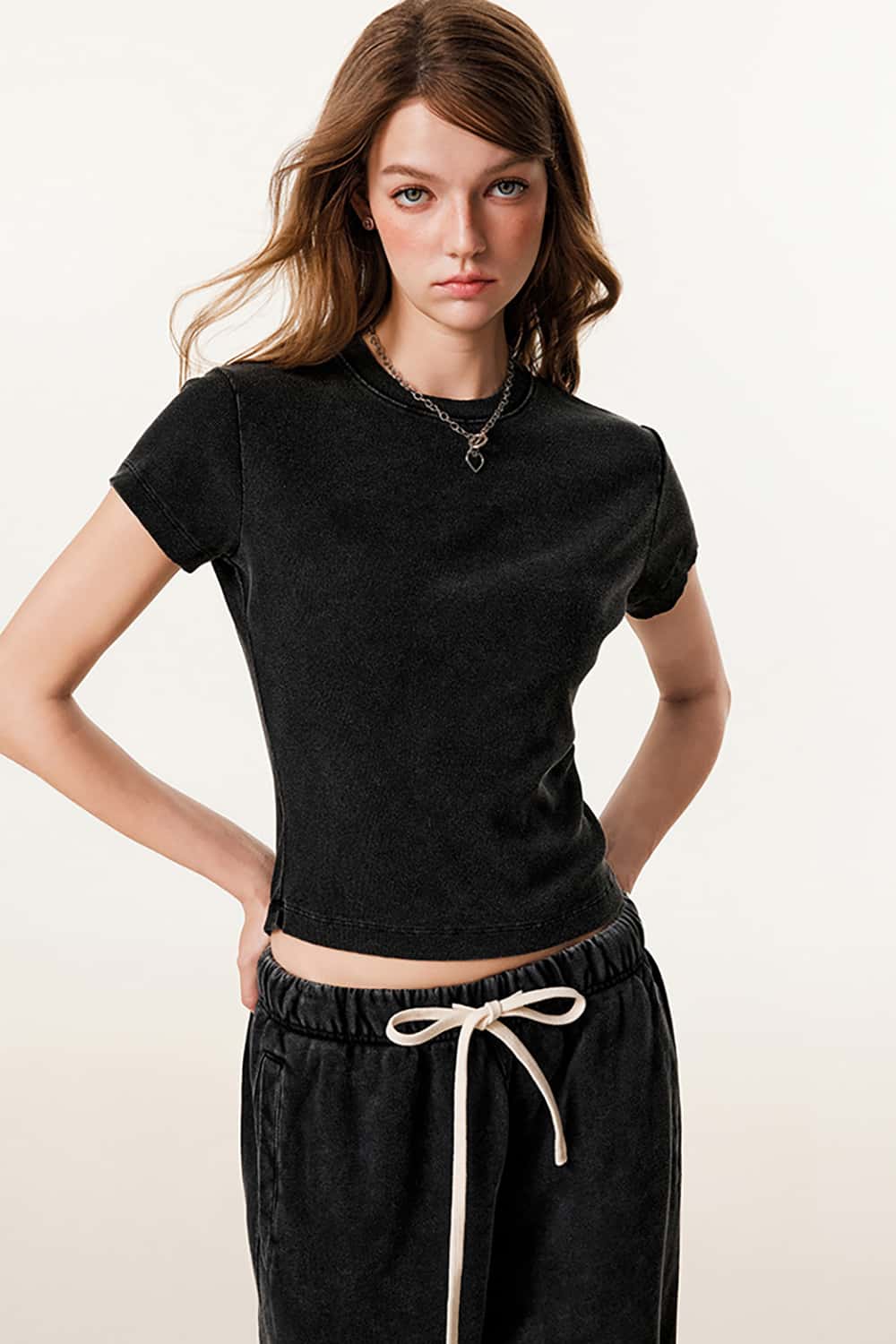 Slim Fit Shoulder T-Shirt - Slimming Round Neck Base Shirt