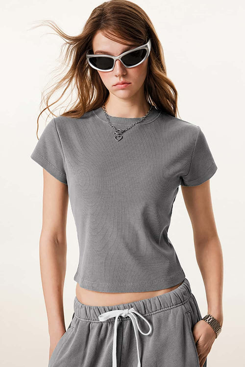 Classic Slim-Fit Crewneck Tee - Medium Gray