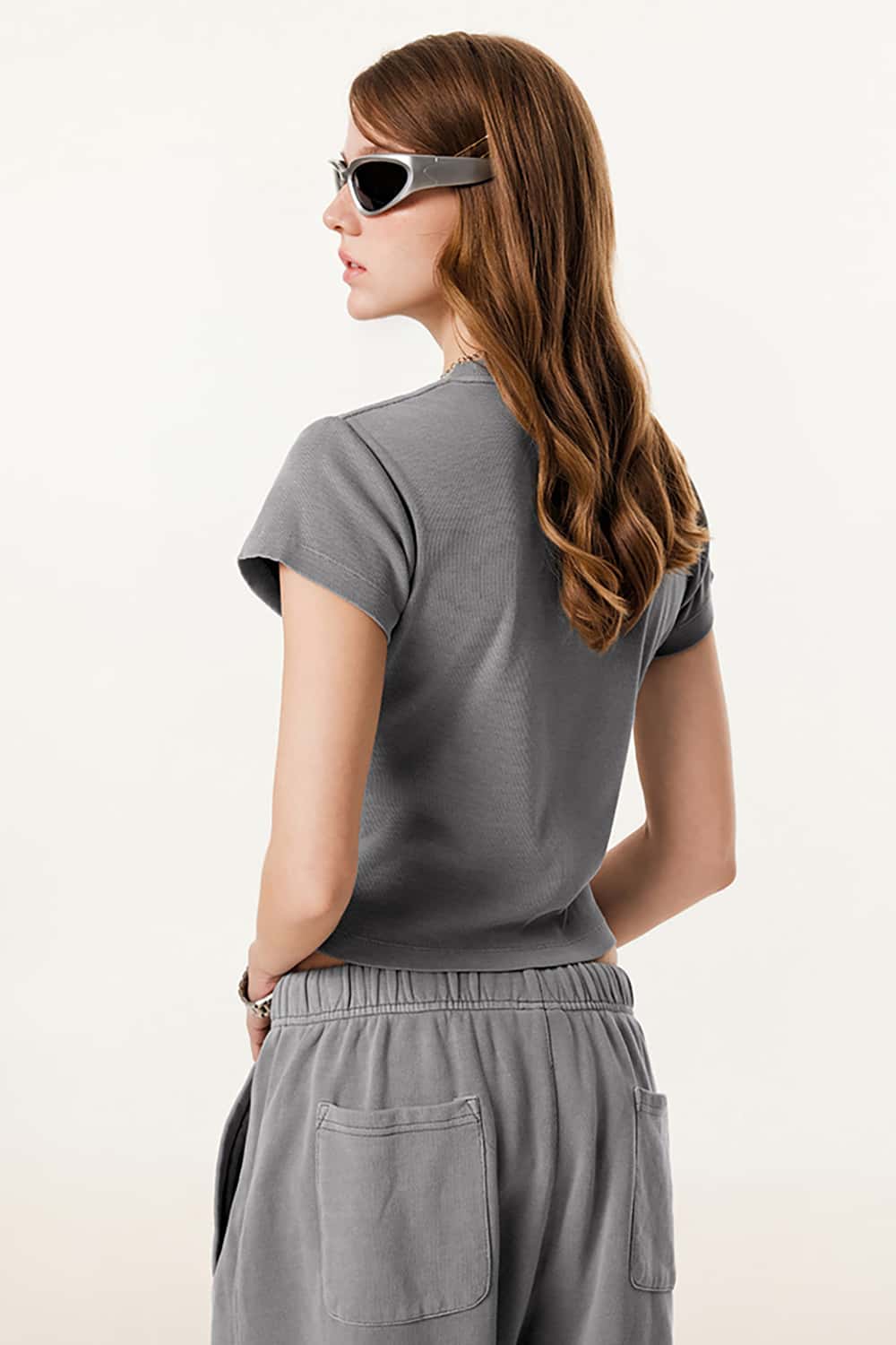 Slim Fit Shoulder T-Shirt - Slimming Round Neck Base Shirt