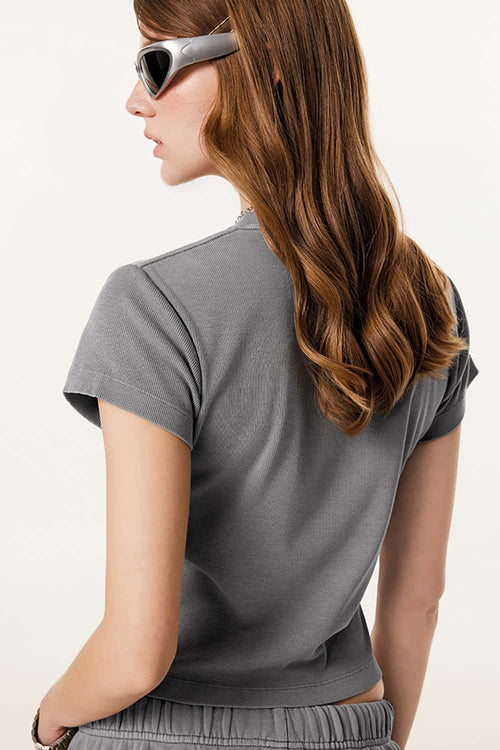 Classic Slim-Fit Crewneck Tee - Medium Gray