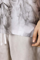 Distressed Tie-Dye Cotton Tee - White