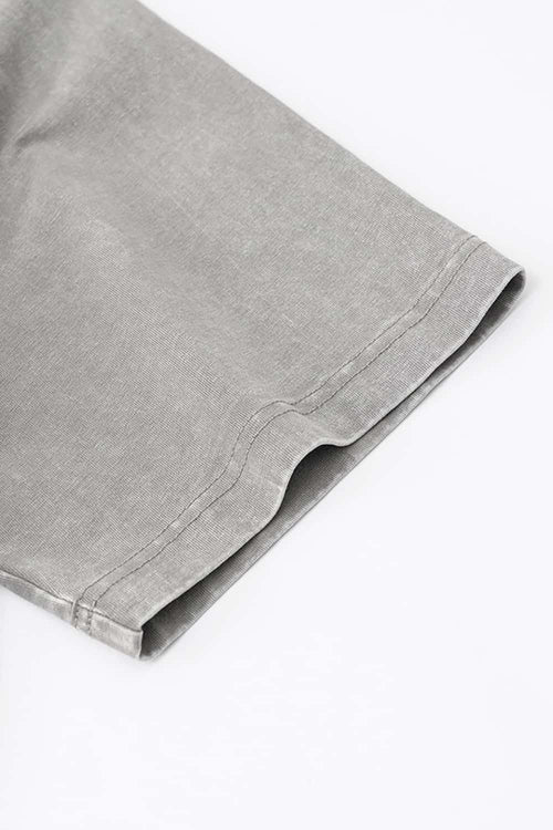 Distressed Contrast-Collar Polo - Medium Gray And Black