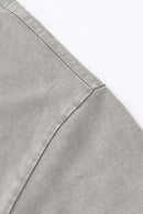Distressed Contrast-Collar Polo - Medium Gray And Black