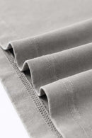 Distressed Contrast-Collar Polo - Medium Gray And Black