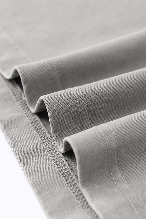 Distressed Contrast-Collar Polo - Medium Gray And Black