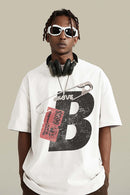 Distressed Heavyweight Graphic Tee - White