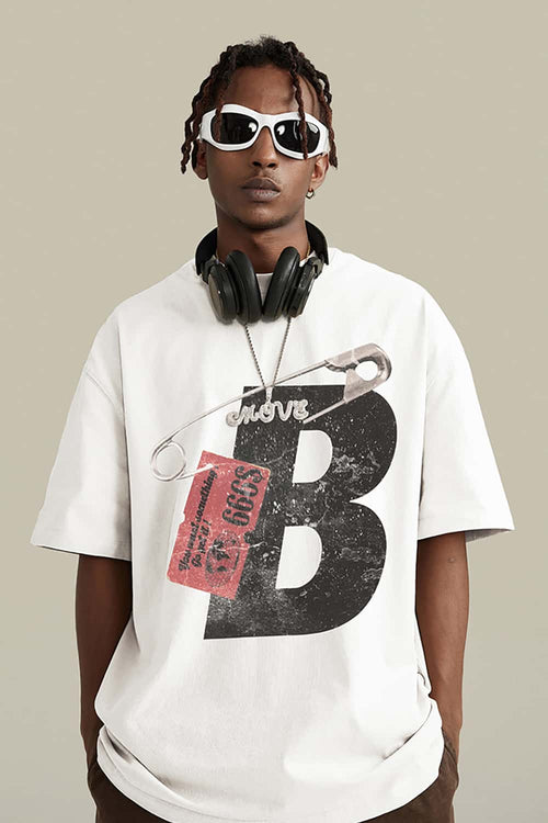 Distressed Heavyweight Graphic Tee - White