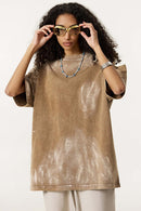 Vintage Washed Loose Tee - Coffee