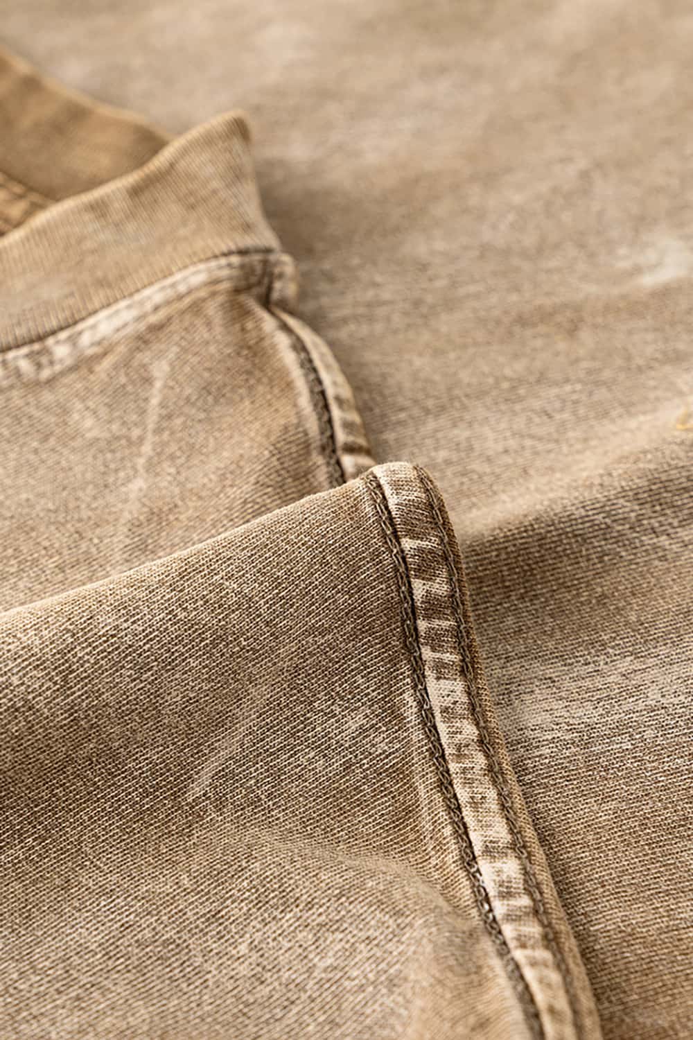 Vintage Washed Loose Tee - Coffee