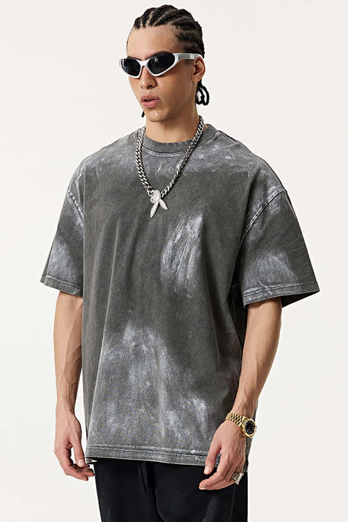 Vintage Washed Loose Tee - Dark Gray