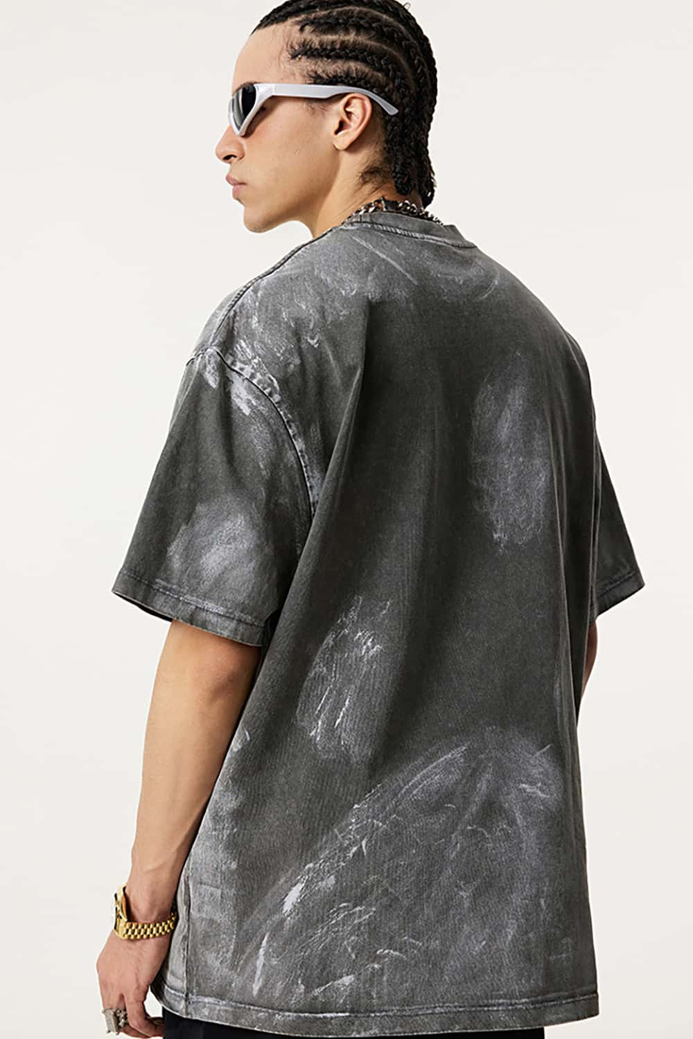 Vintage Washed Loose Tee - Dark Gray