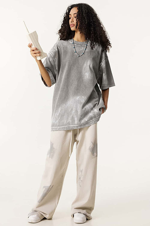Vintage Washed Loose Tee - Medium Gray