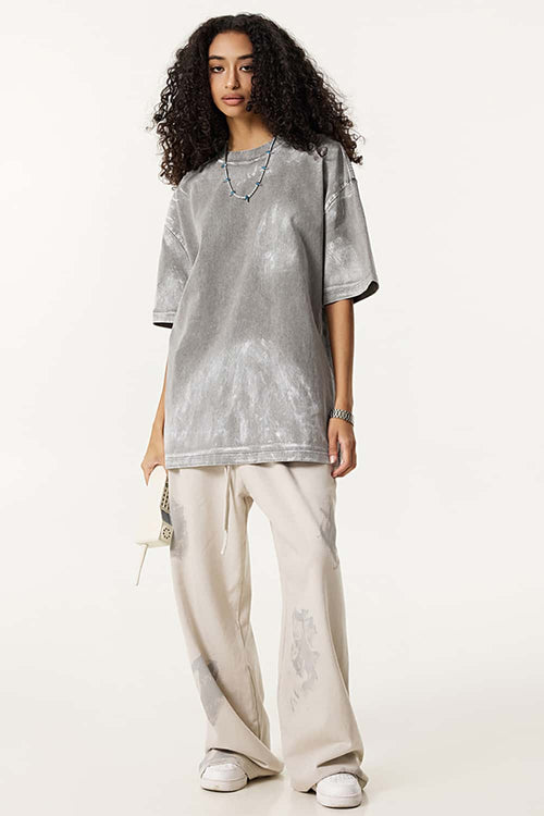 Vintage Washed Loose Tee - Medium Gray