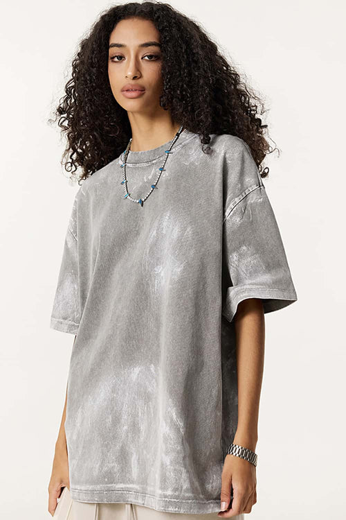 Vintage Washed Loose Tee - Medium Gray