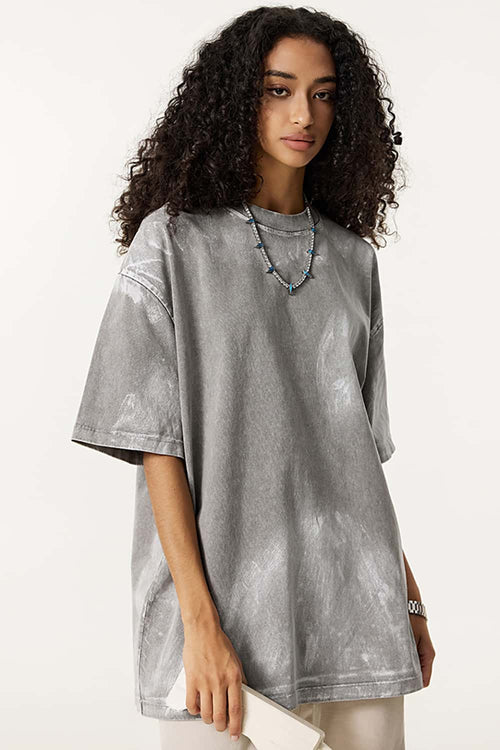 Vintage Washed Loose Tee - Medium Gray