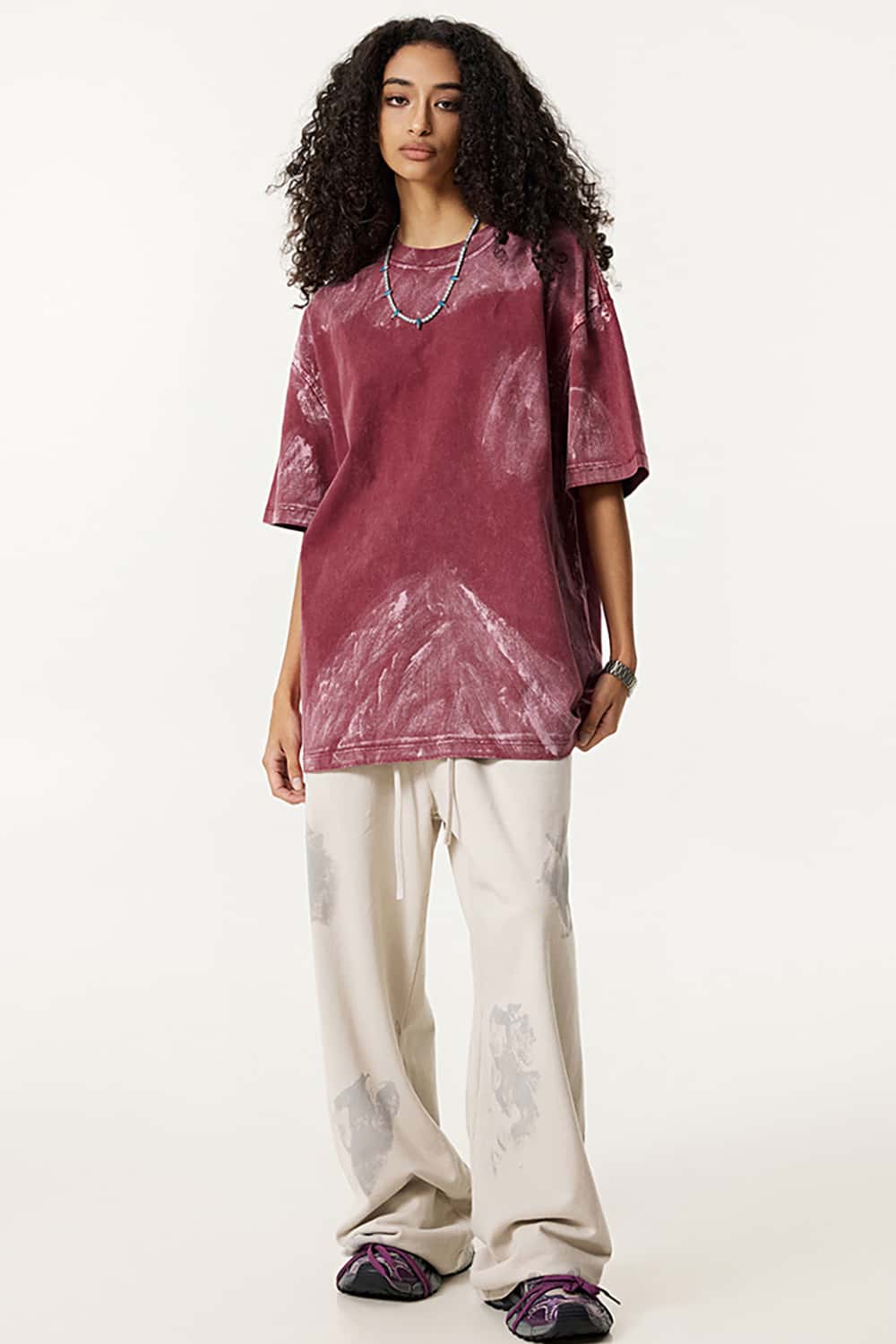Vintage Washed Loose Tee - Vintage Red