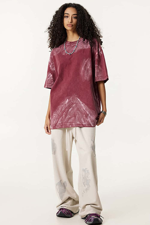 Vintage Washed Loose Tee - Vintage Red