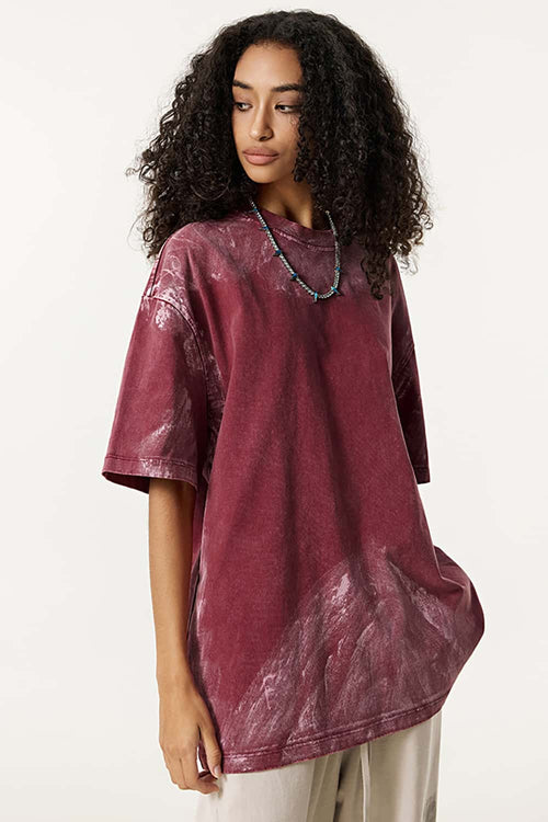 Vintage Washed Loose Tee - Vintage Red