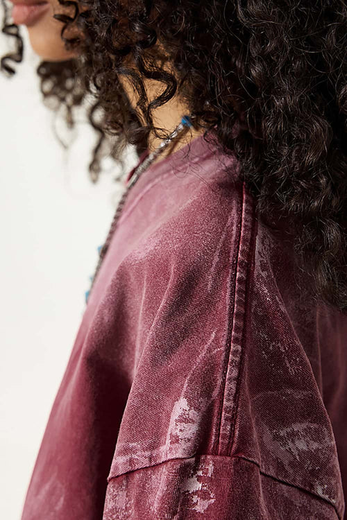 Vintage Washed Loose Tee - Vintage Red
