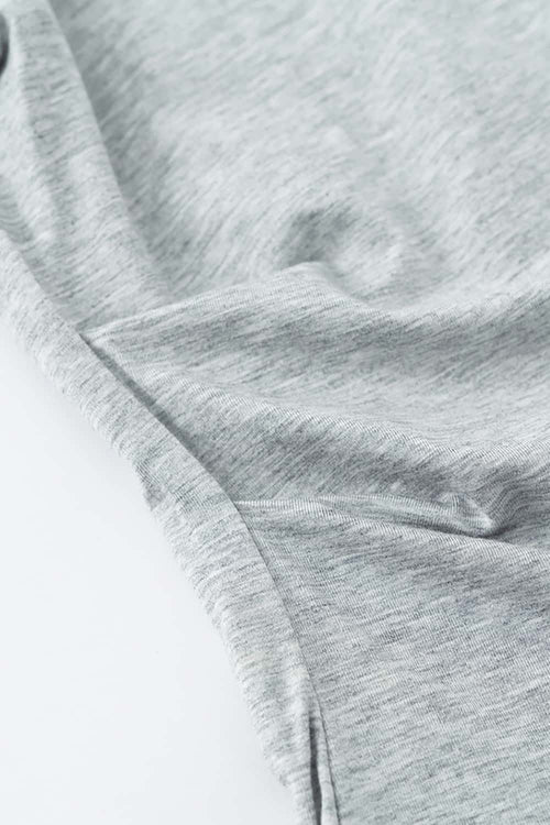 Premium Square Neck Fitted Tee - Flower Gray